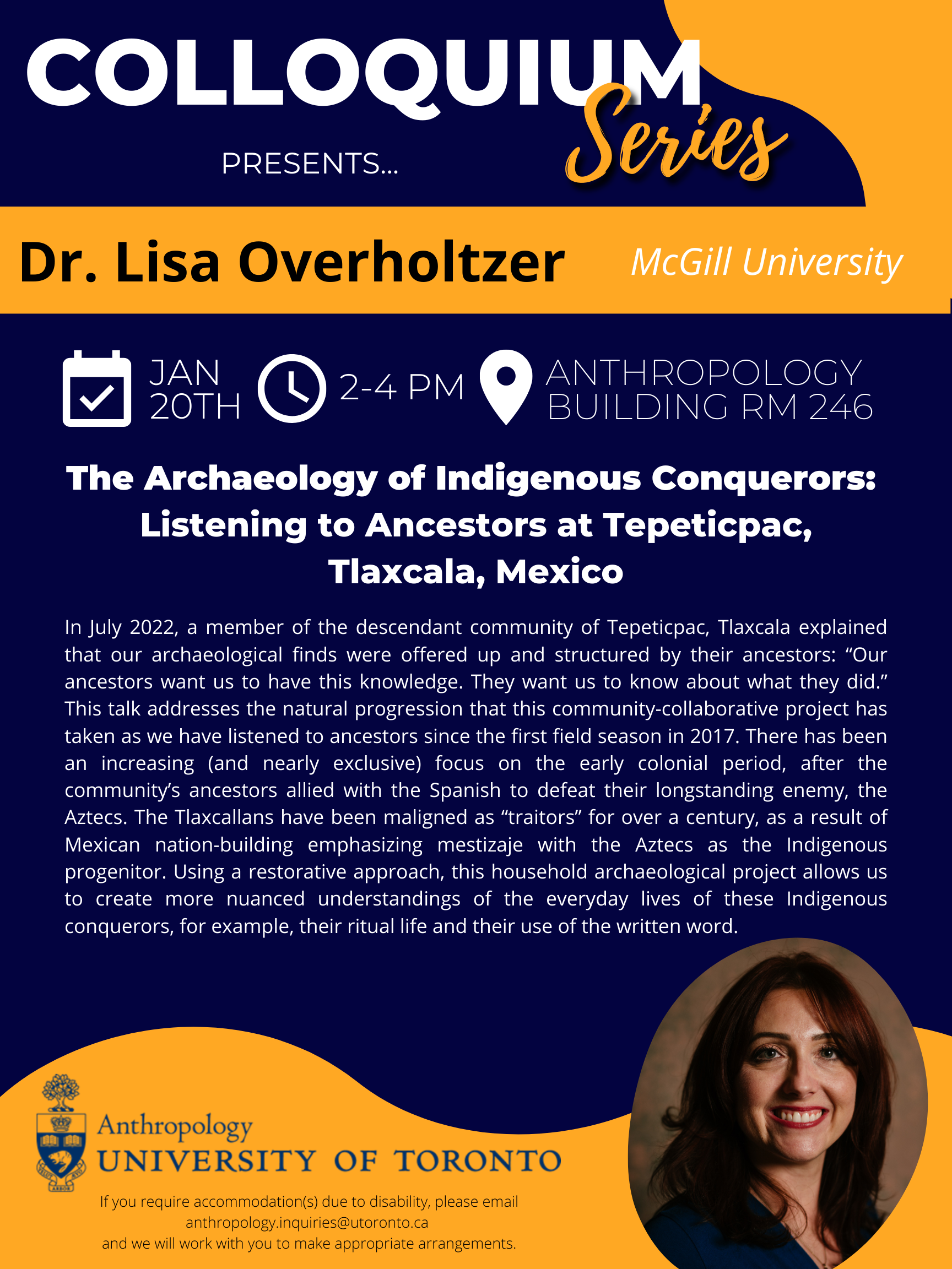 Department Of Anthropology University Of Toronto Colloquium Series: Lisa Overholtzer (ARC) | Department of Anthropology